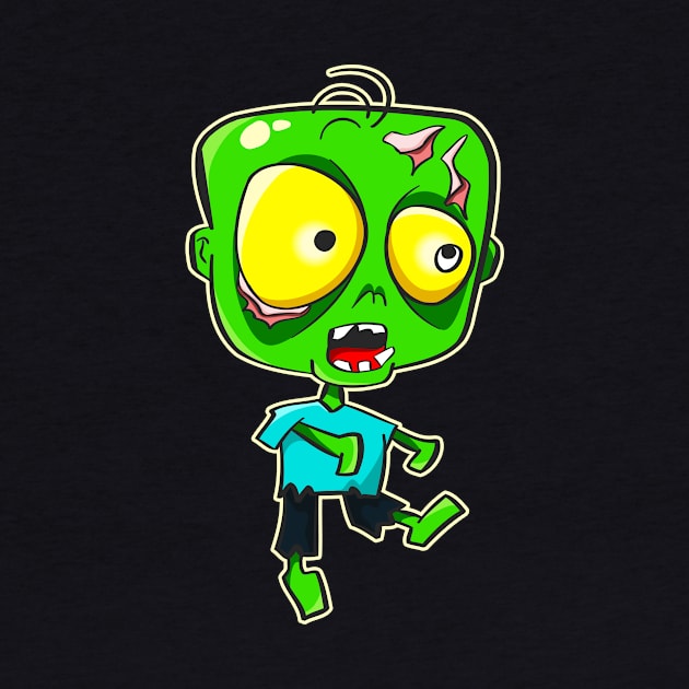 Cartoon Zombie Funny Horror Ghoul Halloween by Foxxy Merch